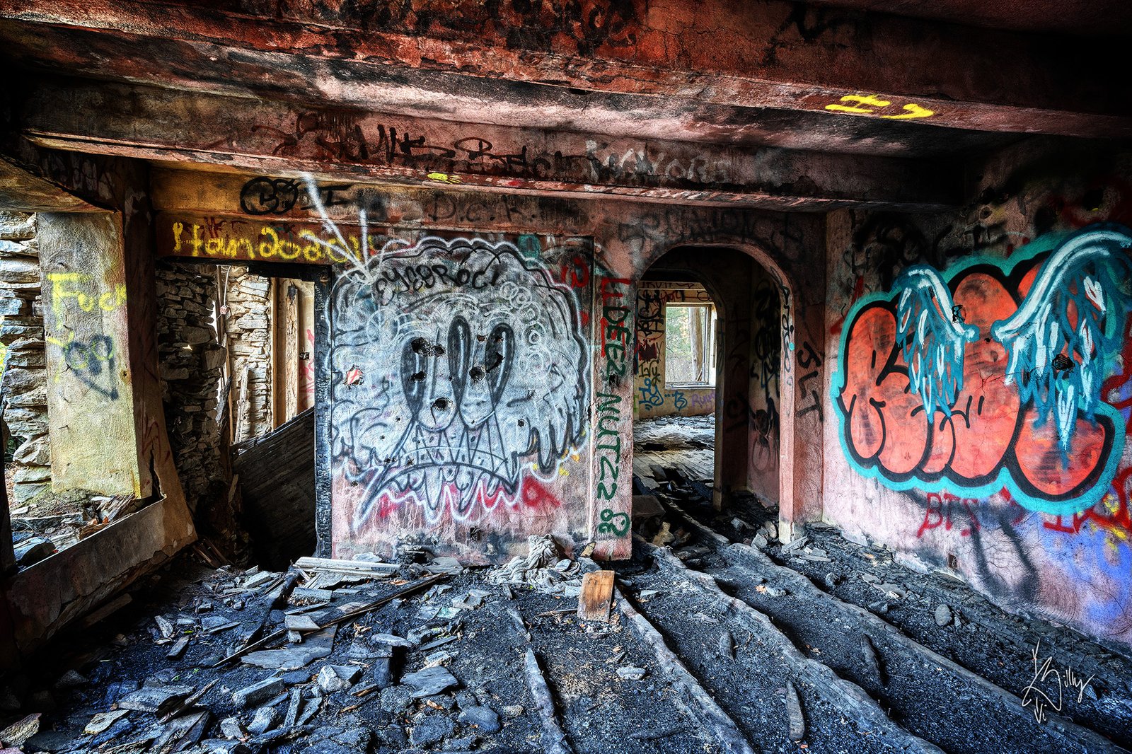 Waterfall and Abandoned House on Lundy Road